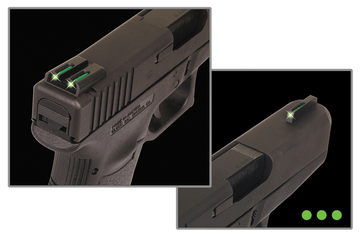 TruGlo TFO TG131MPT S&W M&P/SD9/SD40 Night Sight Set - Green Front / Yellow Rear - Black Nitride