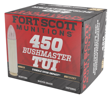 Fort Scott Munitions Tumble Upon Impact (TUI) 450 Bushmaster 250 gr Solid Copper Spun - Box or Case