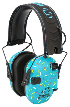 Walkers Game Ear Razor Slim Electronic Muff 23 dB Over the Head - Blue Sprinkles