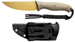 Civivi Knives Stormridge 3.92" Fixed Straight Back Plain Nitro-V Steel - Desert Tan Stonewashed Tan G10 Handle