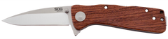 S.O.G Twitch II 2.65" Folding Drop Point Plain AUS-8A SS - Brown Rosewood Handle