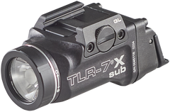 Streamlight TLR-7 X Sub 500 Lumens White LED Black Anodized Weapon Light - Glock 43X MOS/48 MOS & 43X/48 Rail