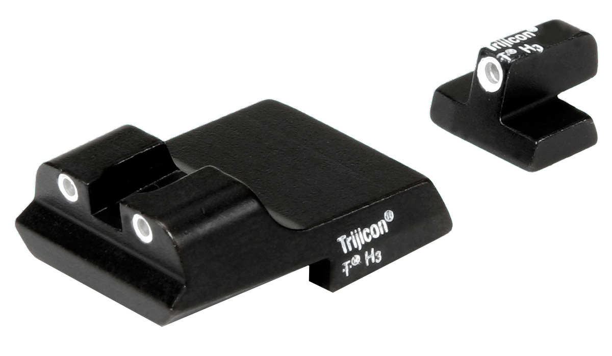 Trijicon 600437 Bright & Tough Night Sights 3-Dot Green Tritium White Outline - S&W 1911