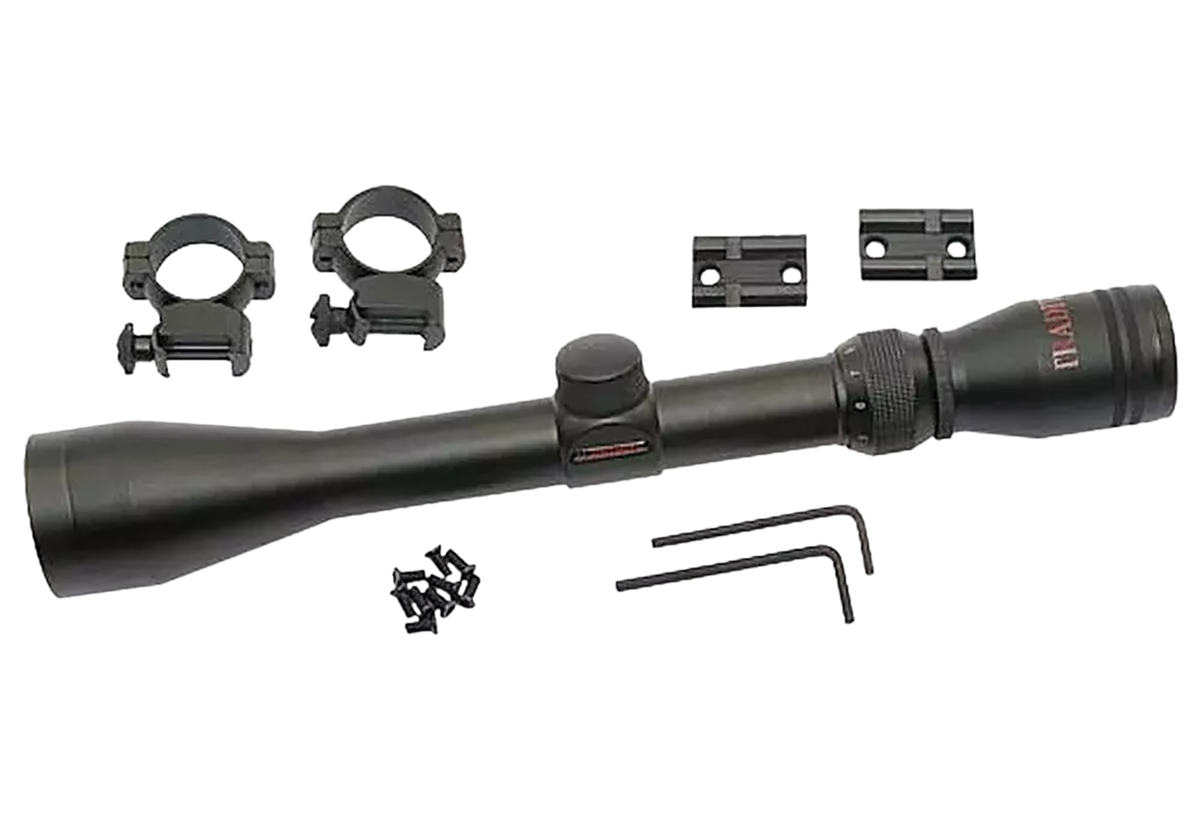 Traditions A1171 Muzzleloader Scope Pack 3-9x40mm Duplex Matte Black w/ Medium Rings & 2-Piece Base
