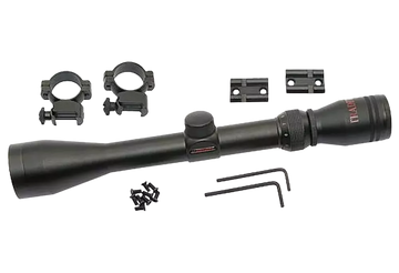 Traditions A1171 Muzzleloader Scope Pack 3-9x40mm Duplex Matte Black w/ Medium Rings & 2-Piece Base