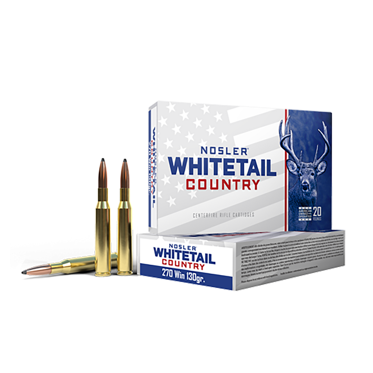 Nosler Whitetail Country 270 Win 130gr Solid Base - Box or Case
