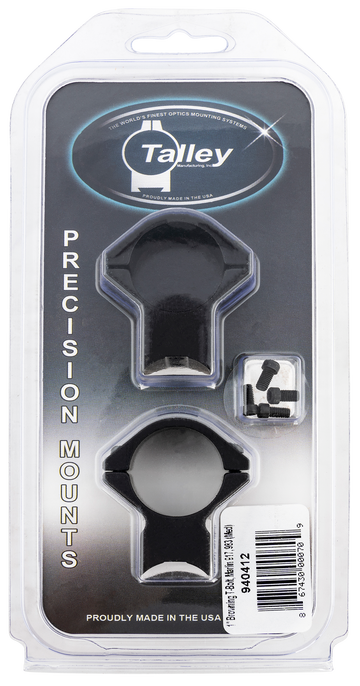 Talley 940412 Scope Mount/Ring Combo 1" Tube Browning T-Bolt Medium Rings - Black Anodized