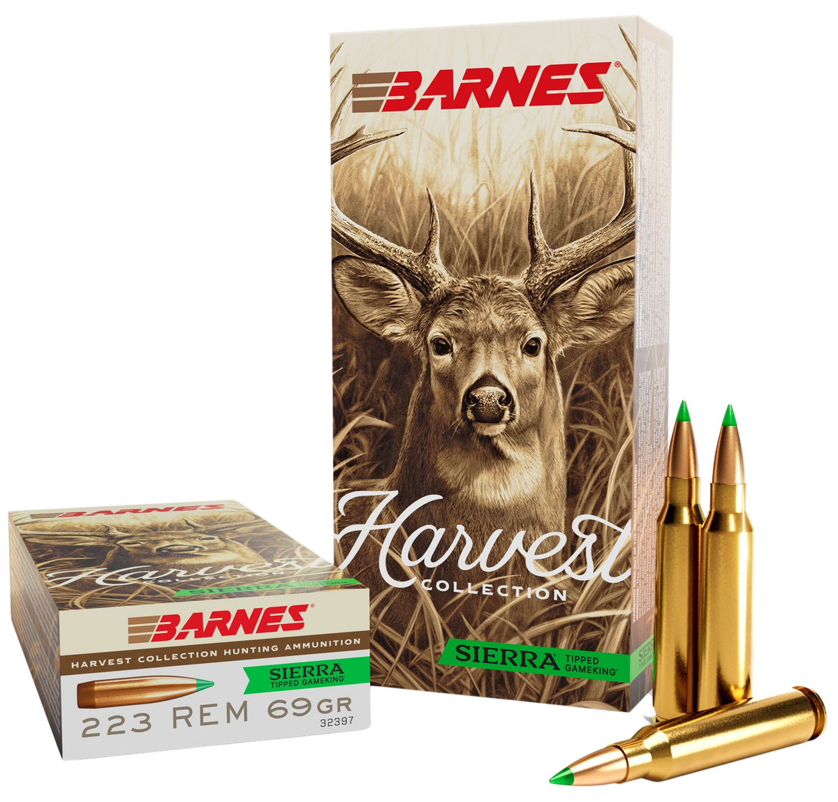 Barnes Bullets Harvest 223 Rem 69gr Sierra Tipped GameKing - Box or Case