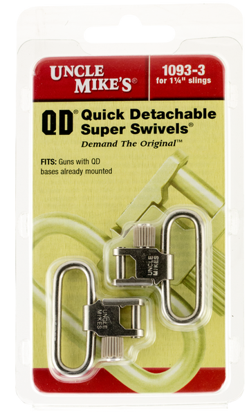 Uncle Mikes 10933 Super Swivel Quick Detach Tri-Lock 1.25" Loop Nickel Finish