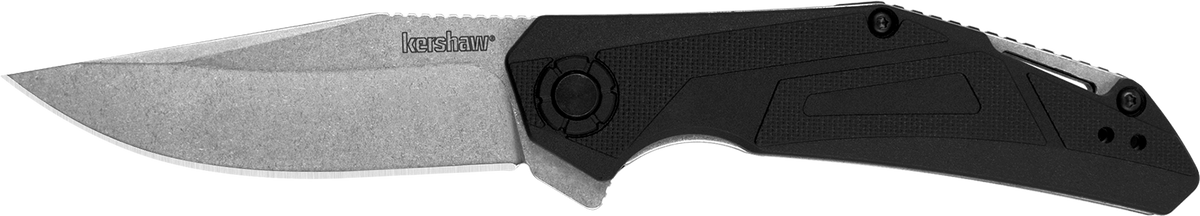 Kershaw Camshaft 1370 3" Folding Clip Point Plain Stonewashed 4Cr14 Black GFN