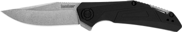 Kershaw Camshaft 1370 3" Folding Clip Point Plain Stonewashed 4Cr14 Black GFN
