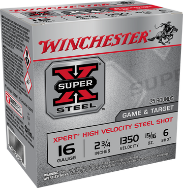 Winchester Ammo Super X Xpert 16 Gauge 2.75" 15/16 oz #6 Shot 25 Rd - Box or Case