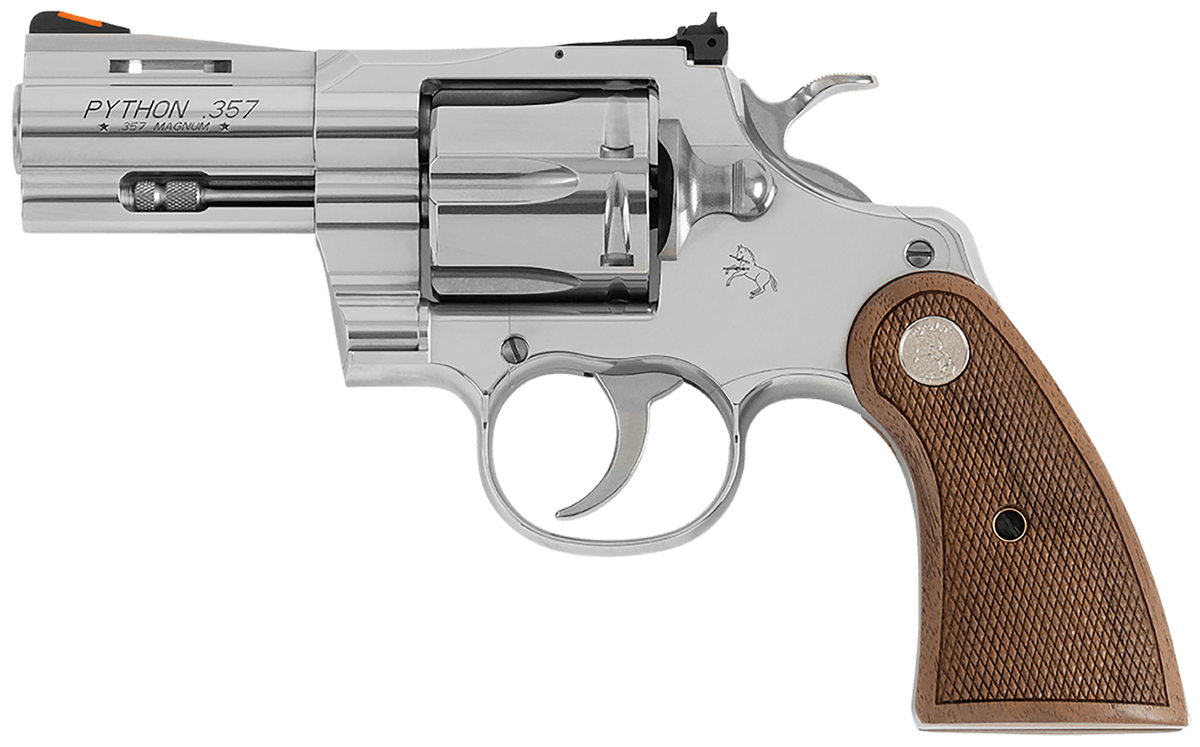 Colt Mfg Python 357 Mag/38 Special 2.5" 6-Shot DAO Revolver - Stainless Walnut Medallion