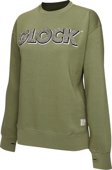 Glock AP96263 Women's Crewneck Raglan Fleece Olive Long Sleeve - XL