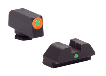 Ameriglo GL205 i-Dot Night Sight Set for Glock 42/43/43X/48 - Green Tritium Orange Outline Front / Green Tritium Rear