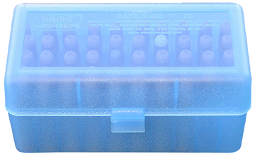 MTM Case-Gard R-50 Multi-Caliber 270 WSM/300 WSM/45-70 Gov 50rd Clear Blue Polypropylene Flip-Top Ammo Box