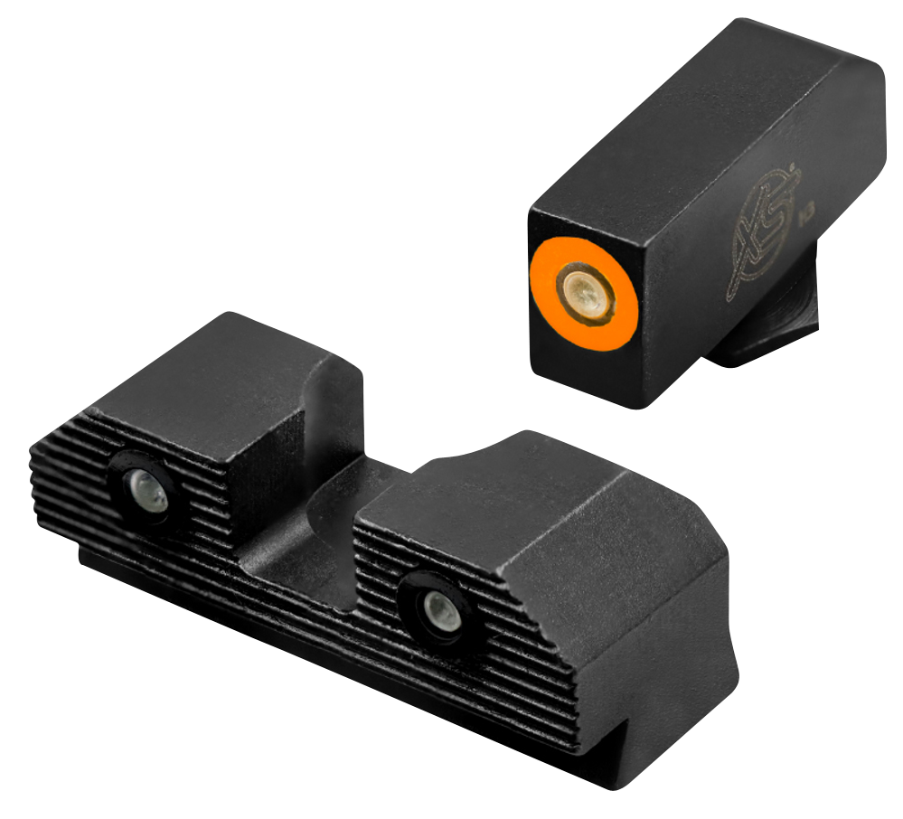 XS Sights R3D 2.0 Night Sights for Glock - 3-Dot Green Tritium Orange Outline Front / Green Tritium Rear