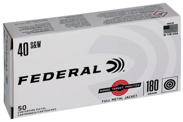 Federal Range & Target 40 S&W 180gr FMJ 50 Rd - Box or Case