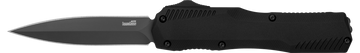 Kershaw Livewire 9000DE 3.45" OTF Automatic Spear Point Plain CPM MagnaCut Double Edge - Black PVD / Black Anodized Aluminum