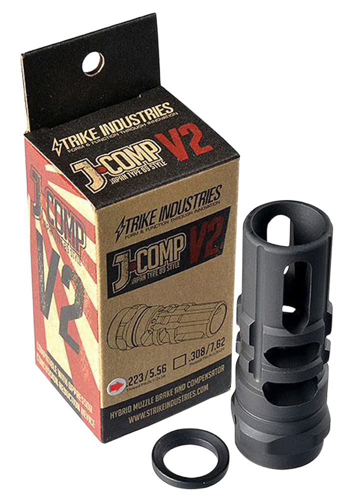 Strike Industries JCOMP2223 JComp Gen 2 5.56x45mm NATO 1/2x28 Black Steel Compensator