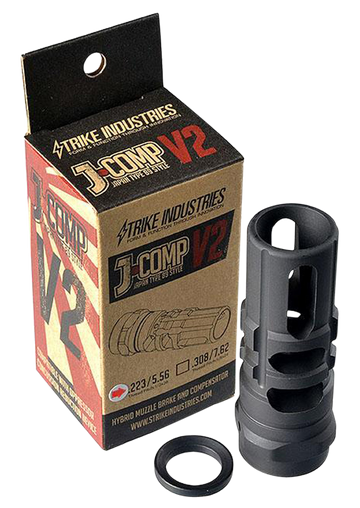 Strike Industries JCOMP2223 JComp Gen 2 5.56x45mm NATO 1/2x28 Black Steel Compensator