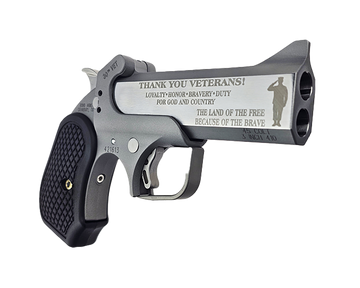 Bond Arms 30th Vet Rough Series 45 Colt/410 Bore 4.25" 2rd Break-Action Pistol - Engraved Rough Matte