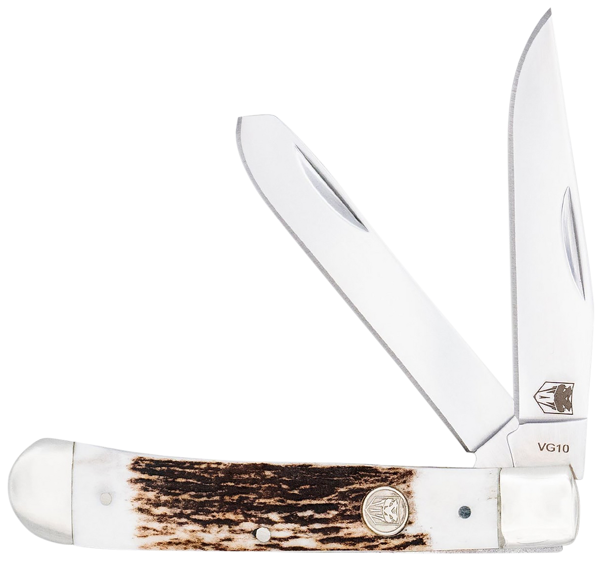 CobraTec Knives Trapper Folding 2.88" Clip Point / 2.94" Spey VG-10 SS Stag Bone