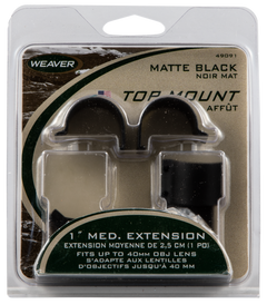 Weaver Mounts 49091 Detachable Top Mount Extension Rings 1" Medium Matte Black Aluminum