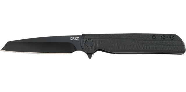 Columbia River LCK + 3.24" Folding Tanto Plain Black Oxide 8Cr13MoV SS Black GRN Knife
