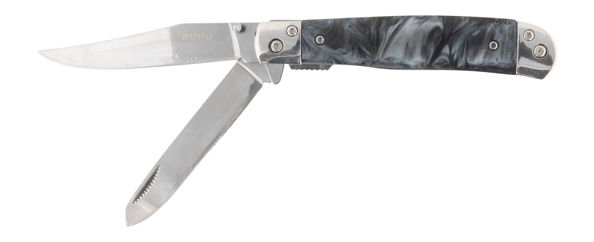 Rynoblade Knives Trapper 420A Folding Knife - Black Pearl Handle