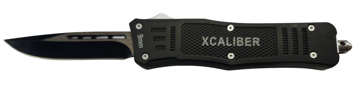 Xcaliber Knife Company 9mm Medium 3.25" OTF Drop Point 440C SS Blade - 4.64" Steel Handle