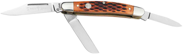 Boker Traditional 2.0 Medium Stockman Clip Point/Sheepsfoot/Spey Plain D2 Brown Jigged Bone Slipjoint Knife