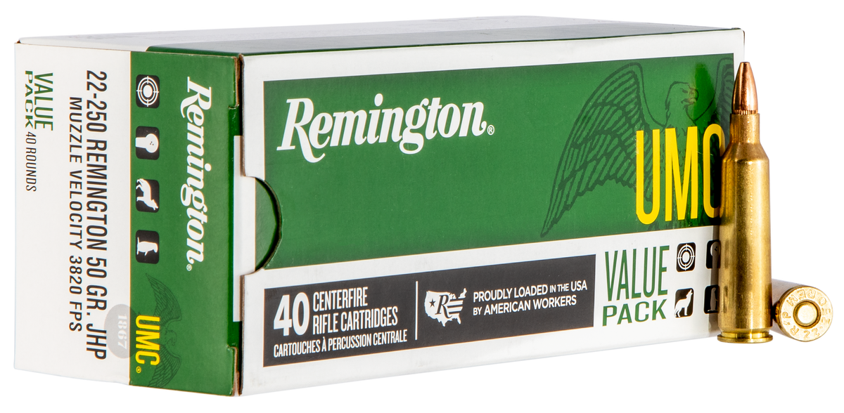Remington Ammunition UMC Value Pack 22-250 Rem 50 gr JHP 40 rd - Box or Case
