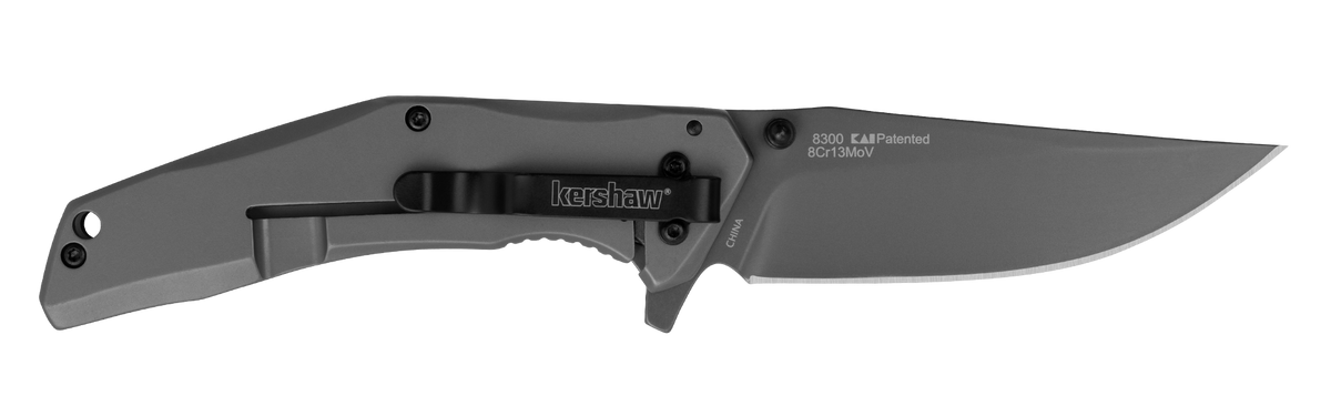 Kershaw DuoJet 8300 3.25" Folding Clip Point Plain 8Cr13MoV Gray TiCN Stainless Steel