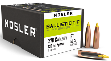 Nosler Ballistic Tip Hunting 270 Caliber 130gr Spitzer 50/Box