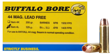 Buffalo Bore Ammunition Buffalo-Barnes Strictly Business 44 Rem Mag 225gr Barnes VOR-TX XPB Lead Free 20 Rd Box - Box or Case