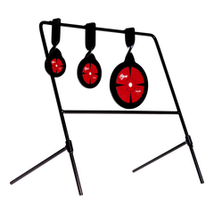 EZ-Aim 15403 Deflector Triple Spinner Steel Target System 3 Pack Black/Red
