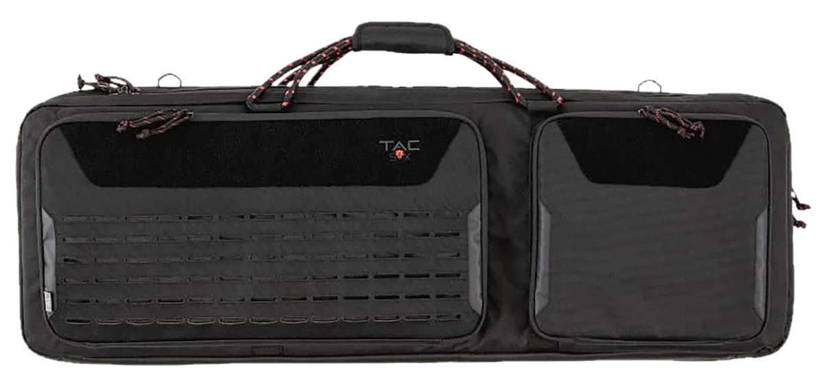 Tac Six Unit 38" Tactical Rifle Case Black 600D Polyester Lockable - 2 Rifles