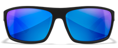 Wiley X WX Peak M/L CAPTIVATE Polarized Blue Mirror Lens Matte Black Frame Safety Glasses