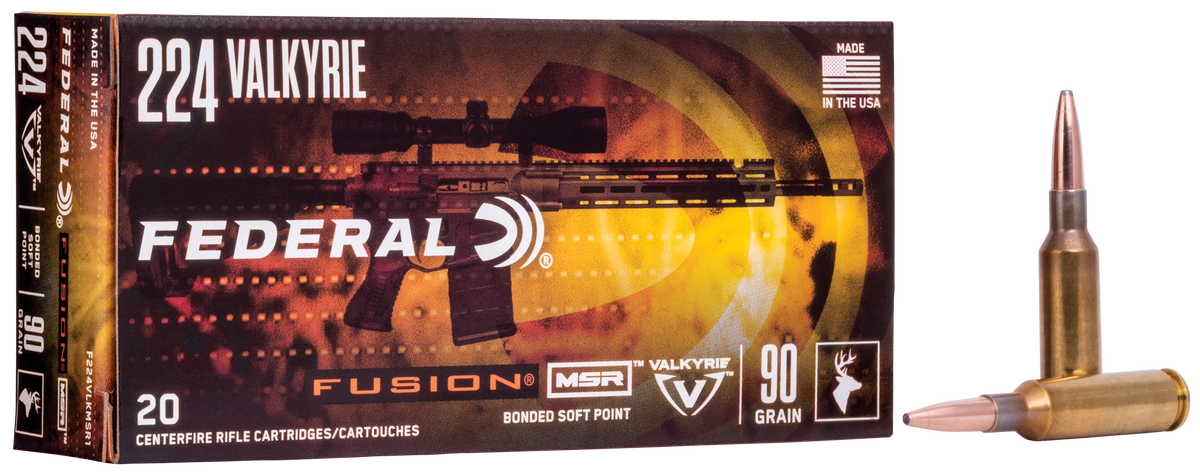 Federal Fusion MSR 224 Valkyrie 90gr Bonded Soft Point 20 Rd - Box or Case