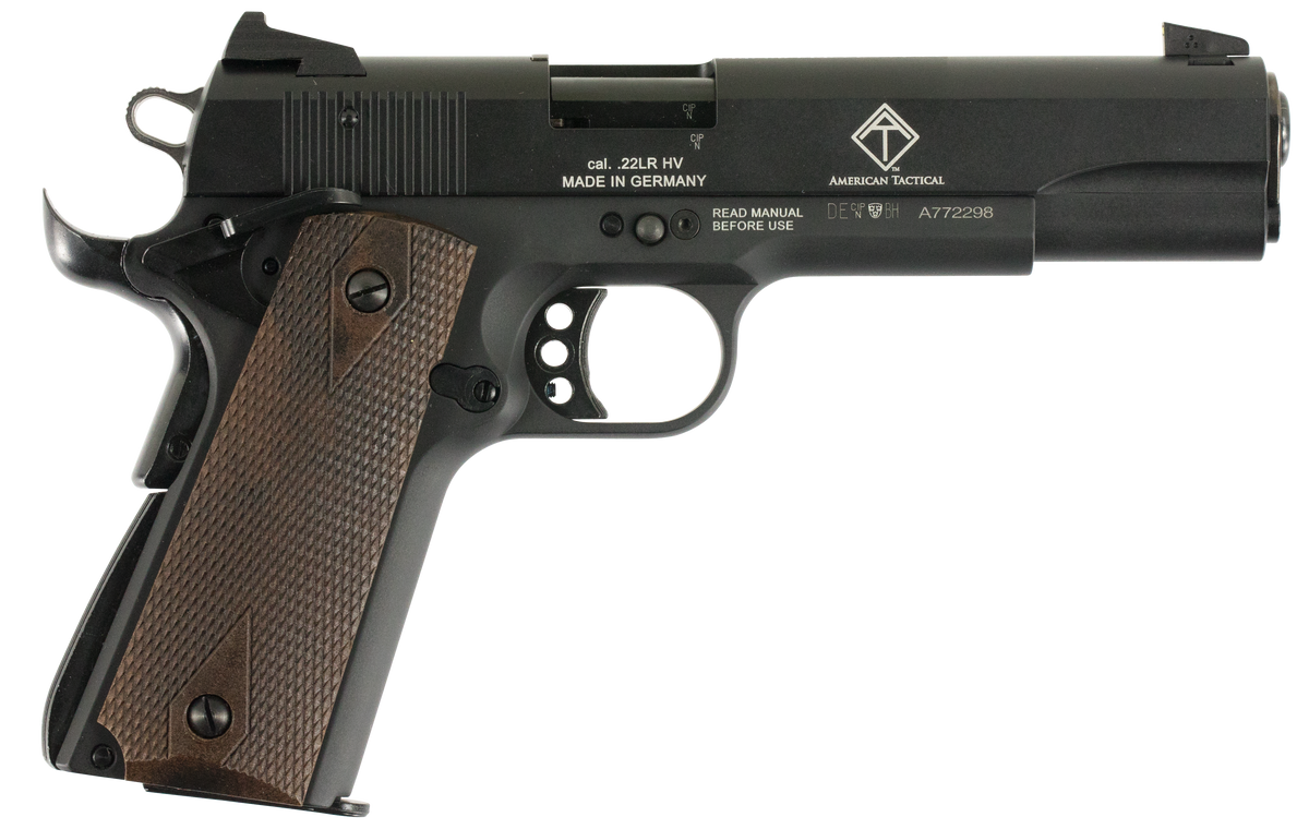 GSG 1911 22 LR 5" 10+1 SAO Pistol - Black Anodized Walnut Grip