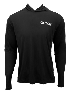 Glock Hooded Performance Shirt 3XL Black - Polyester/Spandex Long Sleeve