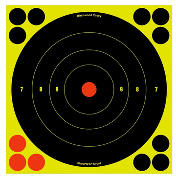 Birchwood Casey Shoot-N-C 8" Bullseye Reactive Paper Target 30-Pack w/Pasters