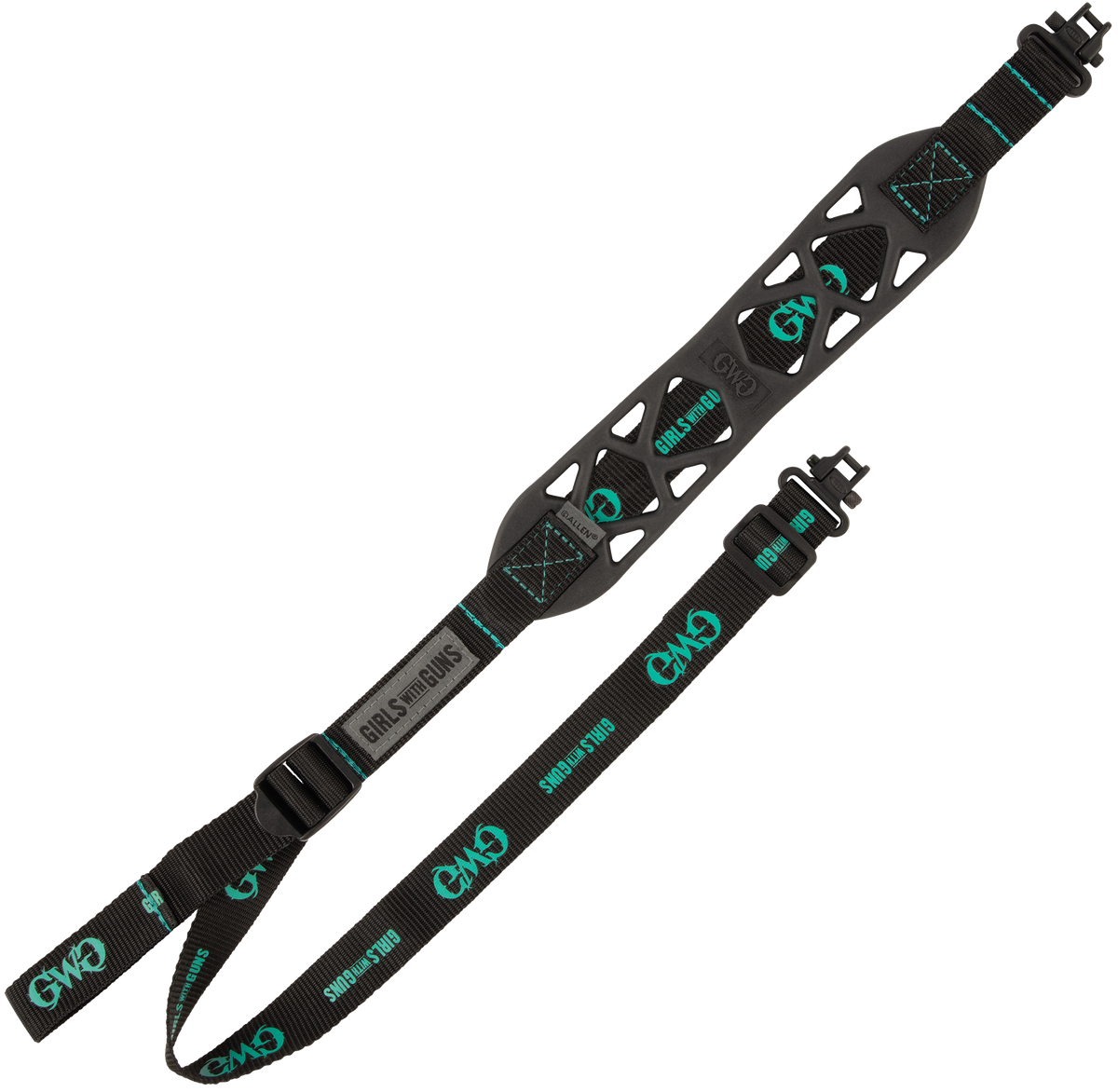Girls With Guns Black Label 22.5"-39" Black Rubber Adjustable Rifle Sling
