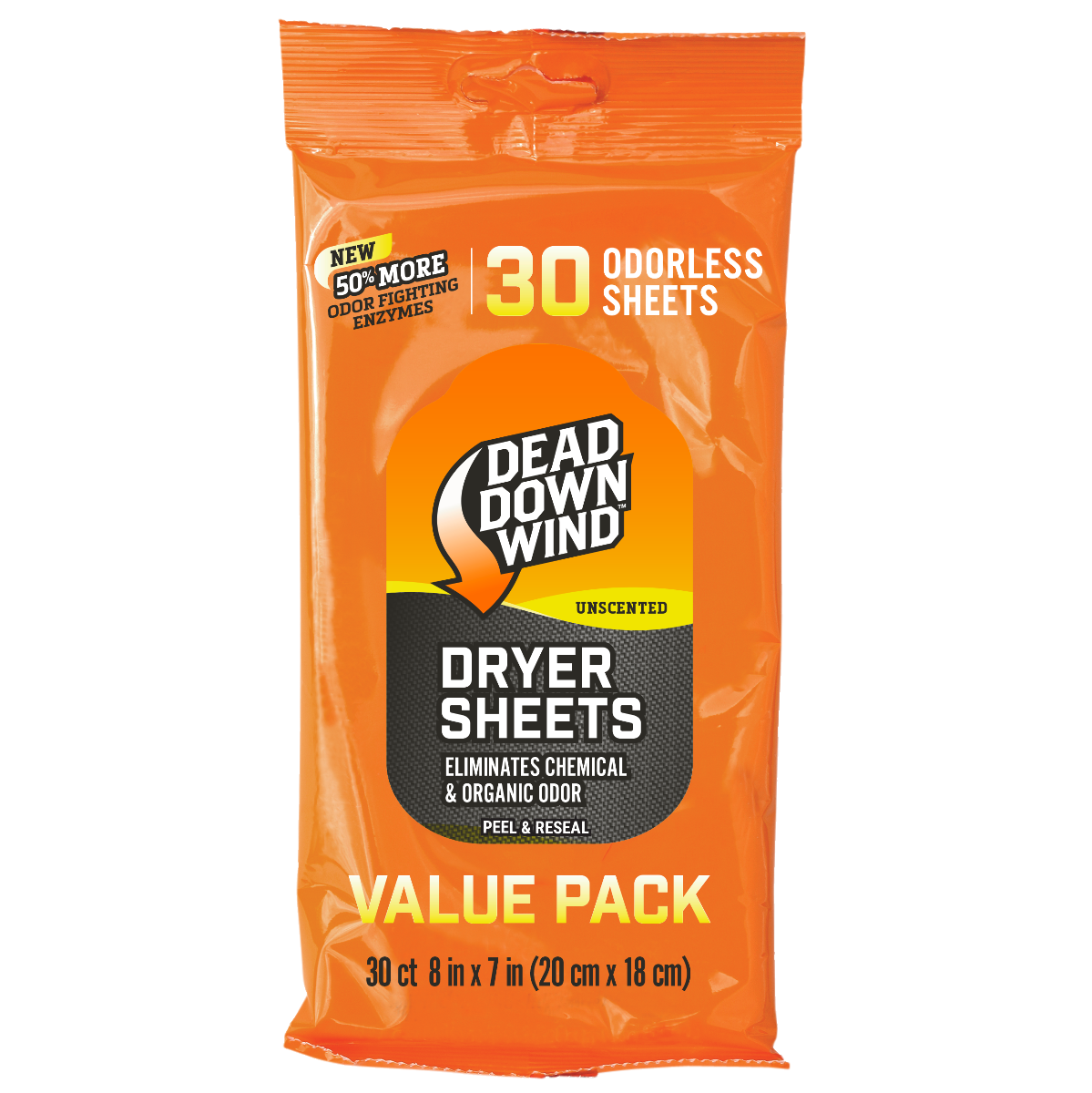 Dead Down Wind Dryer Sheets 30-Count Odor Eliminator Odorless
