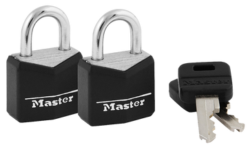 Master Lock 121T Padlock 3/4" Keyed Alike Steel Vinyl-Covered 2-Pack