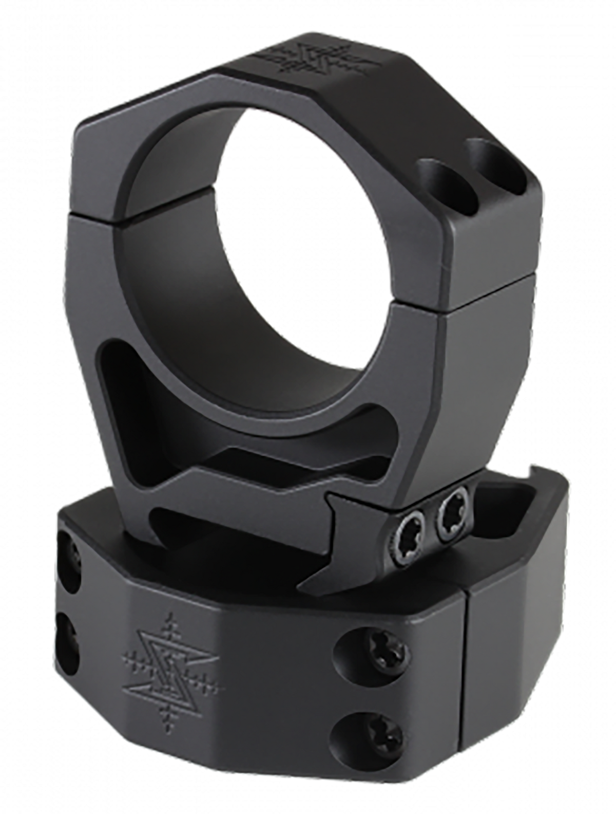 Seekins Precision Scope Rings 35mm 1.26" Extra High 4-Cap Screw Matte Black Picatinny Pair