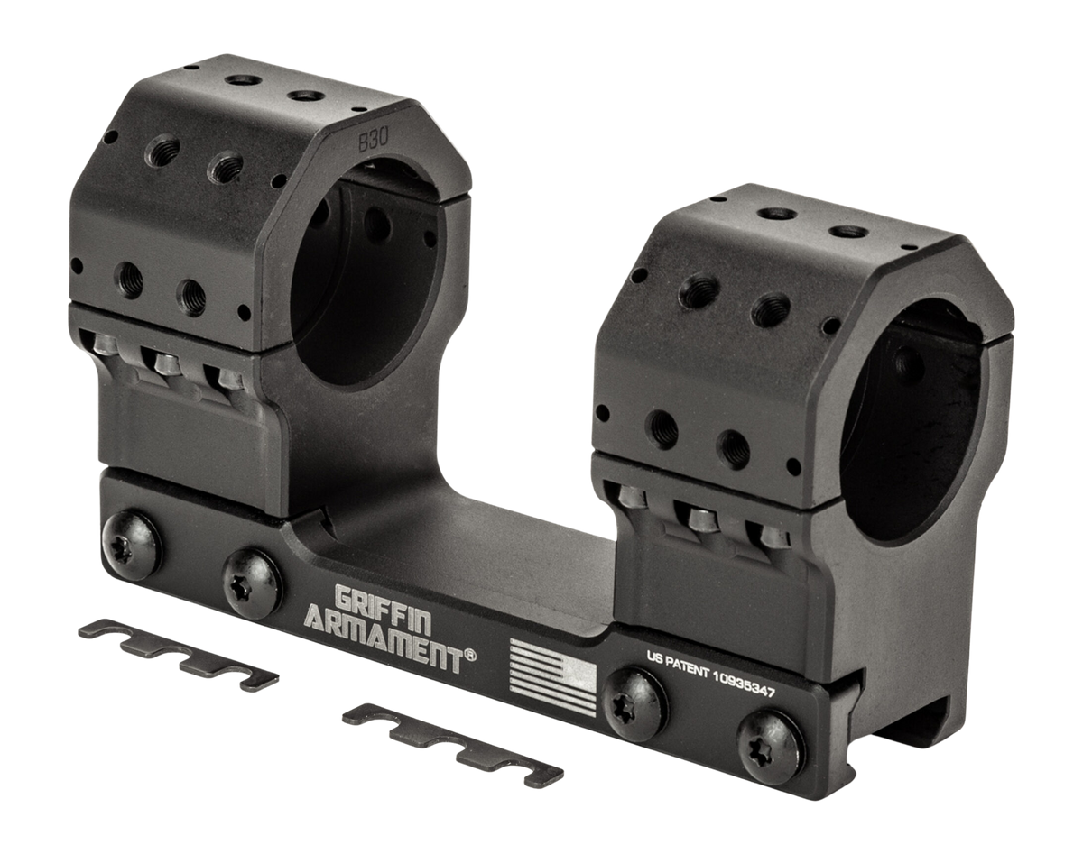 Griffin Armament GPM 30mm Scope Mount 1.525" High Ring Combo - Black Anodized