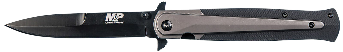 Smith & Wesson M&P Tactical Stiletto 4" Folding Spear Point Plain Edge Stainless FRN Black/FDE