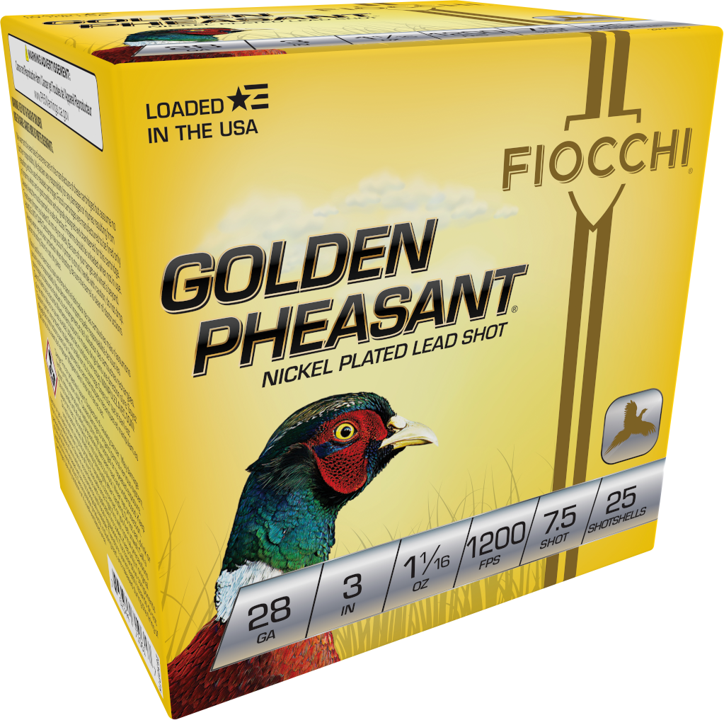 Fiocchi Golden Pheasant Extrema 28 Gauge 3" 11/16 oz #7.5 Shot - Box or Case